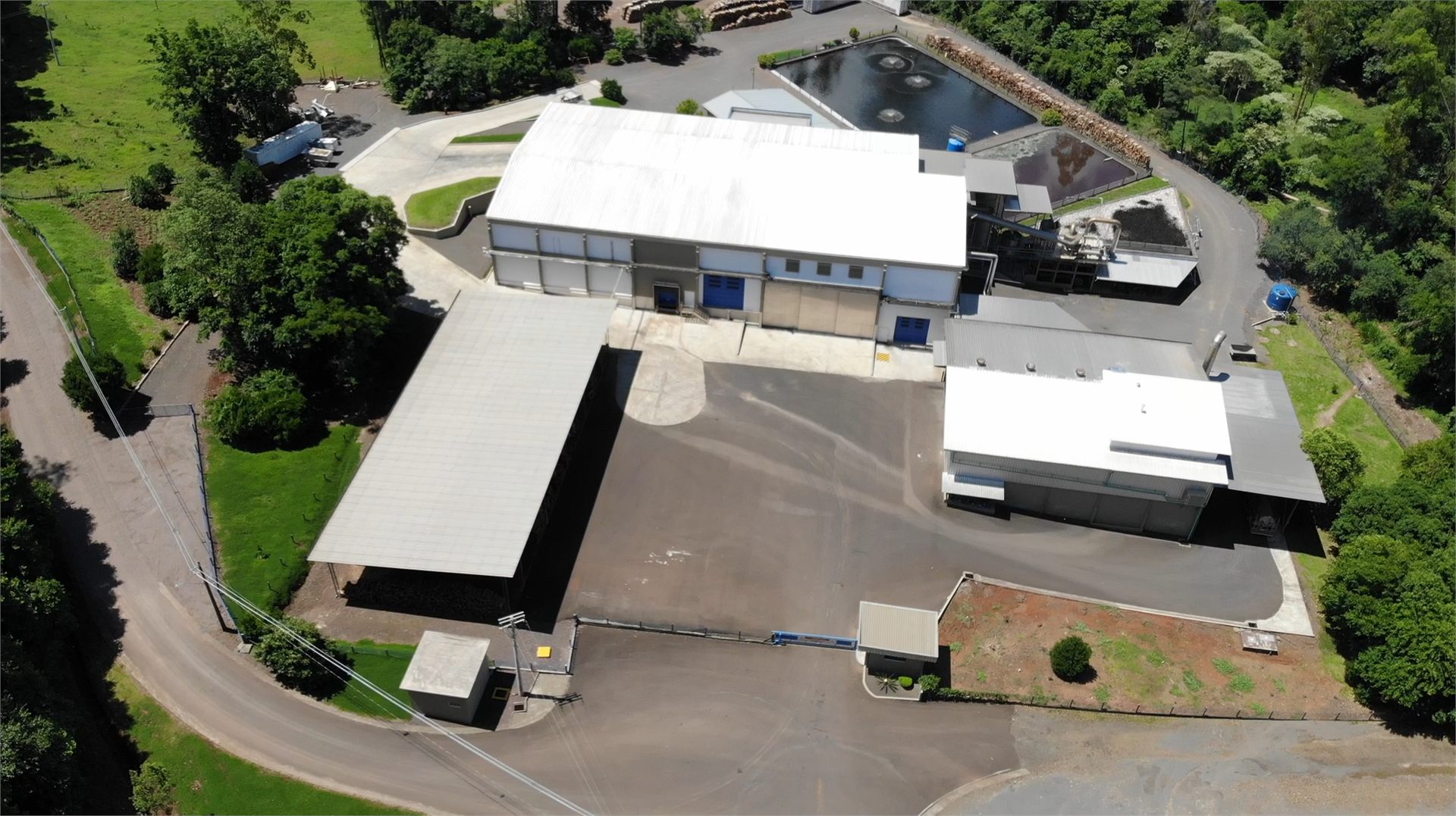 Vista aérea da fábrica Três Fronteiras em Seara, SC